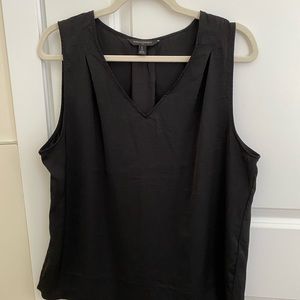 Banana Republic, black Silk v neck tank blouse. Size L.